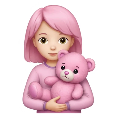 a child with pink bear sticker
