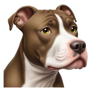Schokobrauner pitbull mit vertikalem weißen Strich von Nase bis Stirn mit einer blonden kurzhaarigen Frau grünen Augen   sticker