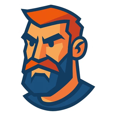 A thick, angular beard and mustache, vibrant toon style, suitable for Twitch users. sticker