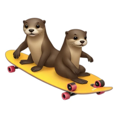 Two otters longboarding sticker