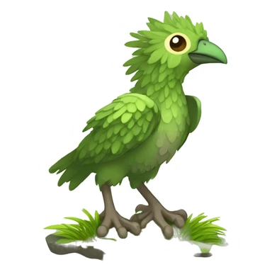 earthly muddy fresh Cool Cute Fantasy legendary swampy tree-jungle-bird plant-grass-type-Dendro-avian Fakemon full body sticker