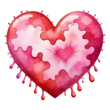 heart with a watercolor splash sticker