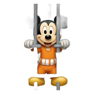Mickey mouse in jail sticker