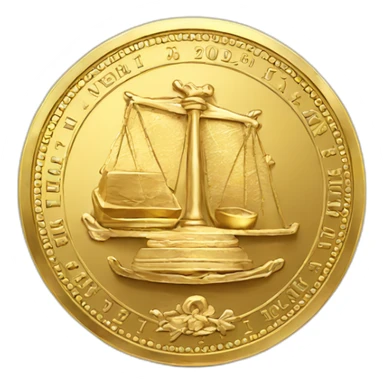 scale gold coin sticker