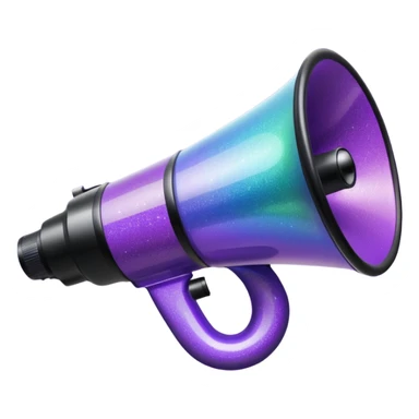 glitter purple and megaphone sticker