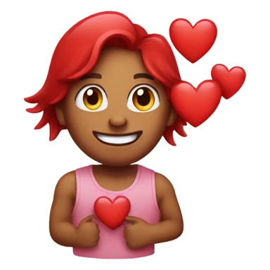 Red smiley love struck  sticker