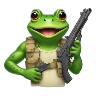 Frog with guns sticker