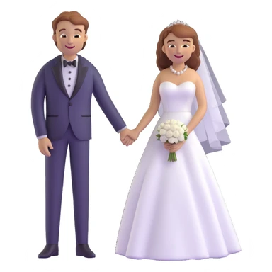 wedding couple with white man with brown hair and white woman with light ginger hair sticker