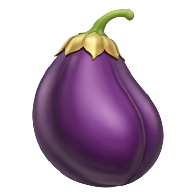 Eggplant from the side wearing a halo sticker
