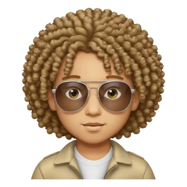 Zayaan kid curly hair wearing sunglasses and looking cool sticker