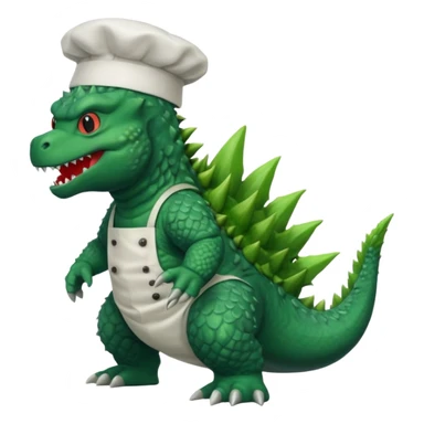 Godzilla that looks like the movies with a chef hat sticker