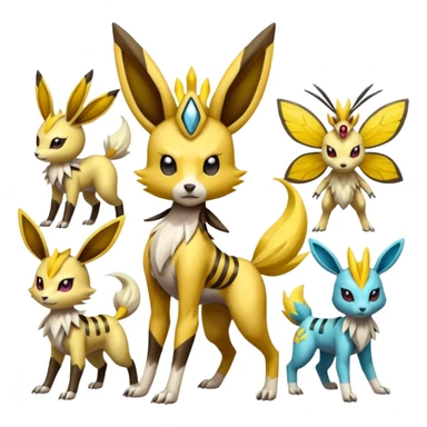 Meloetta-Renamon-Jolteon-Beedrill-Manectric-Palkia-Cresselia-fusion sticker
