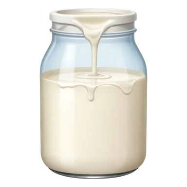 a jar of milk but the top is sticky and its dripping but theres no lit, and also no straw sticker