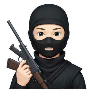 ninja with gun sticker