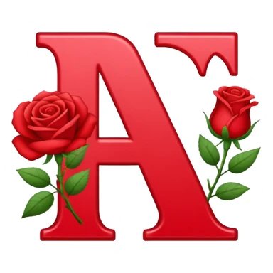 Letra A con rosas rojas sticker