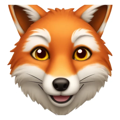 lush red fox face with heart as eyes sticker
