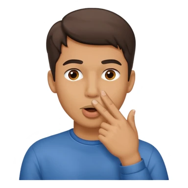 man showing shh to be quiet covering his mouth with finger sticker