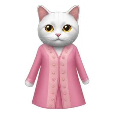 un chat dans une robe rose sticker