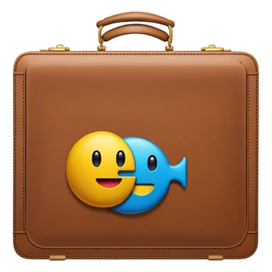 briefcase with a pacman logo sticker