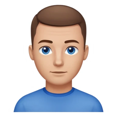 A guy with a buzzcut and blue eyes and brown hair  sticker