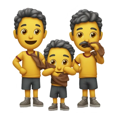 trio de enanos amarillos masticando con la boca abierta  sticker