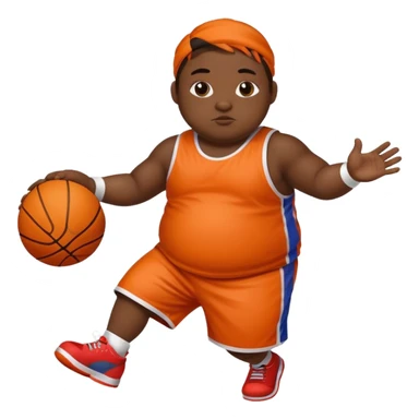He’s a fat little basket ball player hooping  sticker