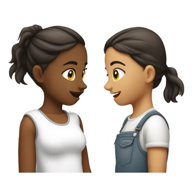 niña y adolescente abrazandose sticker