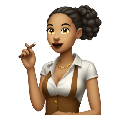 lightskin girl smoking cigar sticker