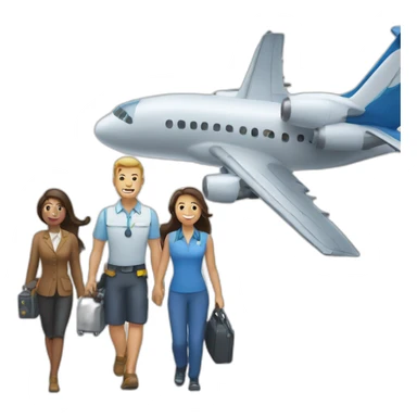 able-bodied people next to a plane sticker