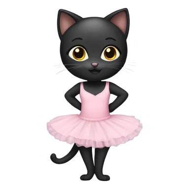 Black kitten in a ballet dress sticker