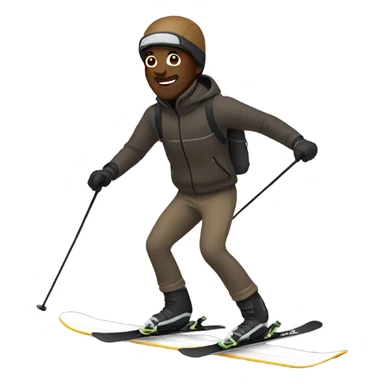 Man with brown skin on skis sticker