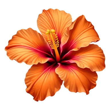 orange hibiscus flower sticker