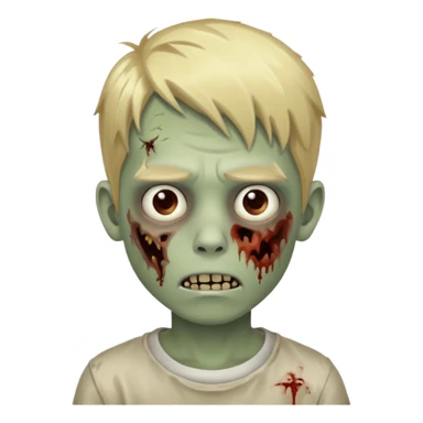 boy zombie with blonde hair sticker