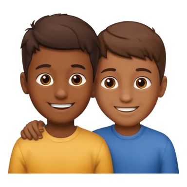 Two boys having a conversation facing at each other. sticker