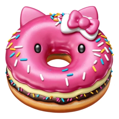 hello kitty themed donut sticker