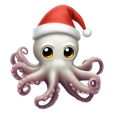 Octopus with a Santa hat sticker
