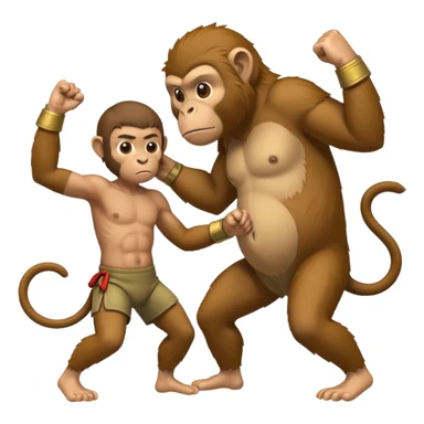 Man fighting a monkey in hand to hand combat  sticker