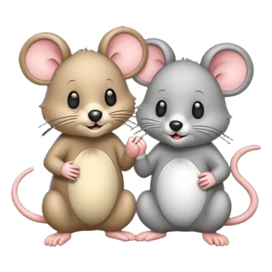 mouse and bear together sticker