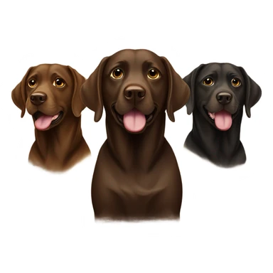 A family of labradors two black one chocolate one golden sticker