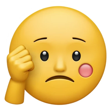 Sad circle face Emoji with fist in the air sticker