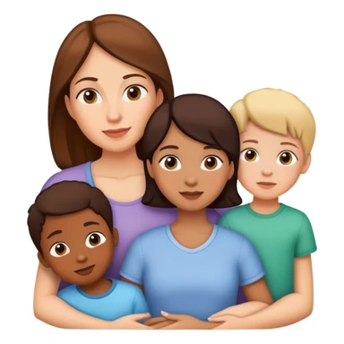 Mother with four children sticker