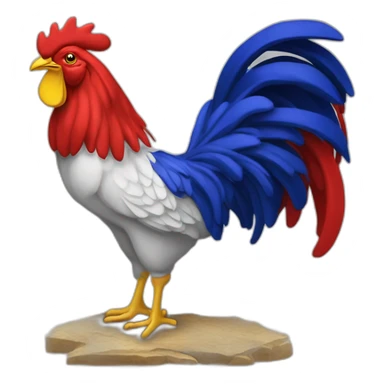Drapeau de la France avec le coq wallon hardis sticker