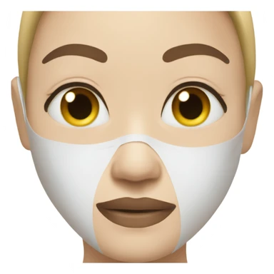 Neutral face wearing face mask skincare sticker