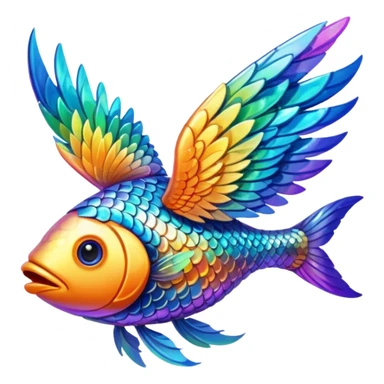 Fish with wings sticker