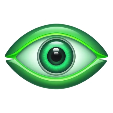 green Neon sign of an eye sticker