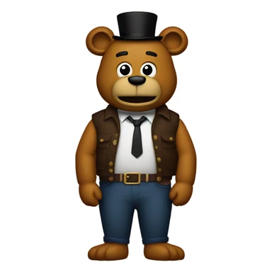 Freddy fazbear with all his body parts swapped in all the wrong places sticker
