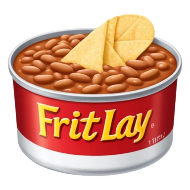 Can of Frito lay bean dip sticker