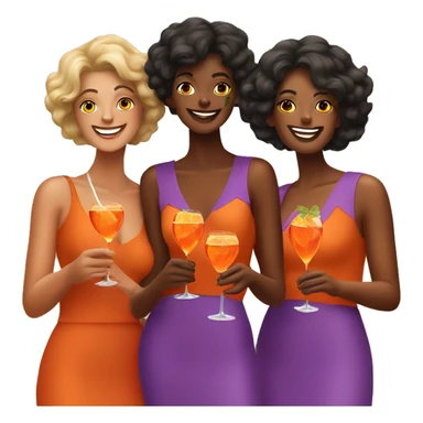 Three bright women drinking aperol spritz sticker