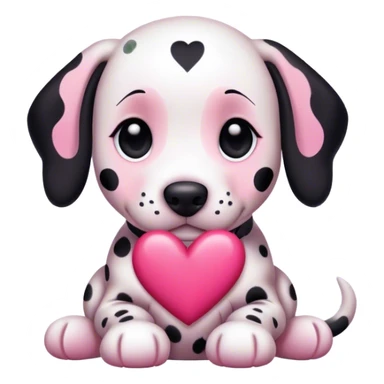 Dalmatian with heart pink sticker