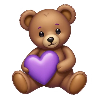 cuore viola e orsetto sticker